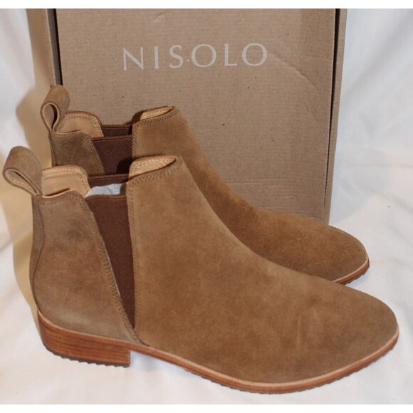 Nisolo Women's Eva Leather Everyday‎ Chelsea Boot Taupe Suede Size 8 NIB $228 - Picture 3 of 7
